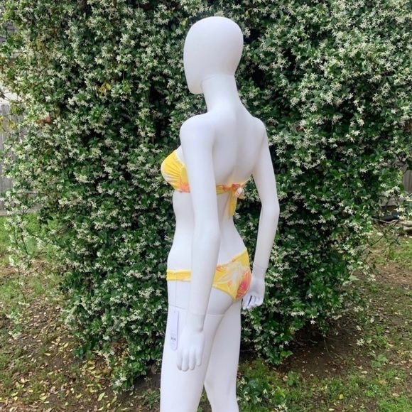 💋NWT SISSTREVOLUTION 2 Piece Floral Print Bandeau Hipster Bikini Size XS - Picture 5 of 10